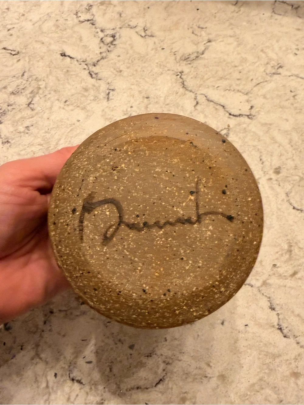 Wine bottle ceramic coaster - pottery